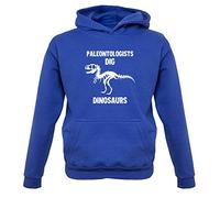 Paleontologists Dig Dinosaurs - Childrens/Kids Pullover Hoodie - Royal Blue - XXL (12-13 Years)