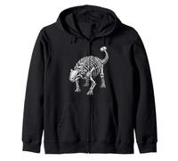 Paleontology Dinosaur Ankylosaurus Skeleton Fossil Zip Hoodie