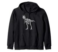 Paleontology Dinosaur Carnotaurus Skeleton Horned Zip Hoodie