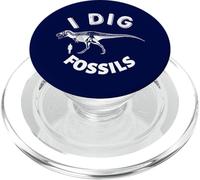 Paleontology I Dig Fossils Dinosaur Skeleton And Human PopSockets PopGrip for MagSafe