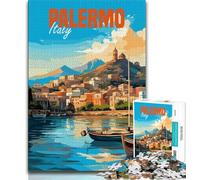 Palermo Italy 1000 Piece Jigsaw Puzzle for Adults And Teenagers,Quiz Game Wall Decoration Unique Birthday And Xmas Gifts 38x26cm