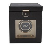 WOLF Palermo Black Anthracite Single Winder with Jewellery Storage 213702