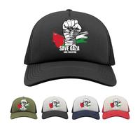 Palestine Baseball Cap - Full Black - Adult - Save Gaza Save Palestine Hat - Palestinian End Occupation Pride Gift Trucker Cap - Flag with Fist Hat Protest Gift Hat For Peace Rights Supporters
