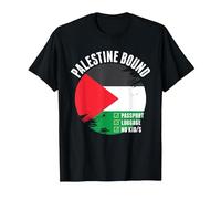 Palestine Bound Country Travel Palestinian Flag Vacation T-Shirt, Men, Black, Medium
