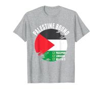 Palestine Bound Country Travel Palestinian Flag Vacation T-Shirt, Men, Heather Grey, 4X-Large