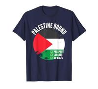 Palestine Bound Country Travel Palestinian Flag Vacation T-Shirt, Men, Navy Blue, Medium