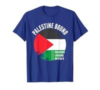 Palestine Bound Country Travel Palestinian Flag Vacation T-Shirt, Men, Royal Blue, Medium