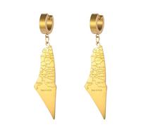 Palestine Dangle Drop Earrings for Women Palestine Map Country Flag Print Earrings Bring Them Home Now Patriotic Jewelry Judaica Gift (gold 4)