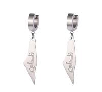 Palestine Dangle Drop Earrings for Women Palestine Map Country Flag Print Earrings Bring Them Home Now Patriotic Jewelry Judaica Gift (silver 2)