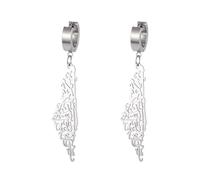 Palestine Dangle Drop Earrings for Women Palestine Map Country Flag Print Earrings Bring Them Home Now Patriotic Jewelry Judaica Gift (Map Islamic script silver 2)
