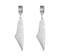 Palestine Dangle Drop Earrings for Women Palestine Map Country Flag Print Earrings Bring Them Home Now Patriotic Jewelry Judaica Gift (silver 4)