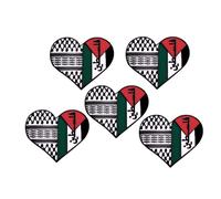 Palestine Enamel Lapel Pin, Heart Shaped Palestine Brooch Pin, Love Palestine Badge, Palestine Flag Brooch for Bag Backpack Jewelry Gift for Women Men (5pcs)