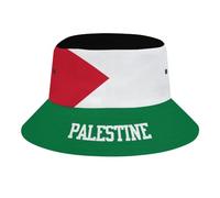 PELNYC Palestine Flag 3D Novelty Bucket Hats Fisherman Hat Travel Beach Cap Black