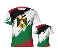 Palestine Flag Activewear Shirts Mens Tshirt Breathable Tee Short Sleeve Mens T-Shirt for Running Lounge Everyday L