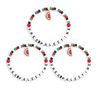 Palestine Flag Bracelet, Free Palestine Bracelet, Adjustable Beads Watermelon Palestinian for Women Pendant Jewelry Bracelet
