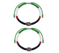 Palestine Flag Braided Bracelet, Red Green Black White Rope Hand Woven Wristband Color Country Wrist Br Bracelets, Flag