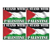 Palestine Flag Car Stickers 4pcs Waterproof Palestinian Stickers Decorative Stickers for Car Window Bumper
