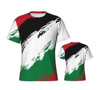 Palestine Flag Color Gym T Shirts Mens Tshirt Breathable Activewear Shirts Soft Working Shirt for Everyday Lounge Running S