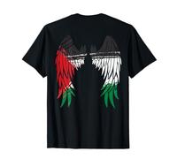 Palestine Flag Dad On Back Side Palestinian Angel Kids Wings T-Shirt