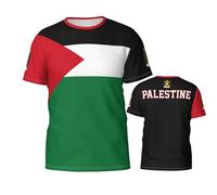 Palestine Flag Emblem 3D Printed Patriotic T Shirt Tees Tops Sport Shirts Multicolor