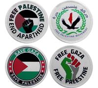 Palestine Flag Embroidered Patches 4pcs Palestine Applique Badge Sew on Patch with Hook and Loop Fastener for Clothes Backpack