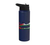 Palestine Flag Free Palestinian People Banner Arabic Gift Stainless Steel Insulated Water Bottle