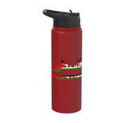 Palestine Flag Free Palestinian People Banner Arabic Gift Stainless Steel Insulated Water Bottle