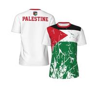 Palestine Flag Grain Sport Tops Activewear Shirts Breathable Working Shirt Classic Tee for Summer Everyday Running L