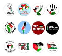 Palestine Flag Lapel Pin Badge 12pcs National Country Flag Lapel Pin Palestine National Brooch Pin for Men Women