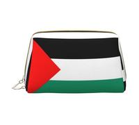 Palestine Flag Leather Hand-Held Zipper Makeup Bag Storage Bag Portable Lipstick Pouch Toiletry Bag