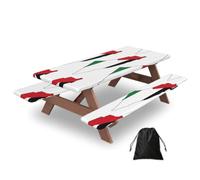 Palestine Flag Map Print Camping Essentials Waterproof Camping Table And Bench Cover With Drawstring Bag 183 Cm