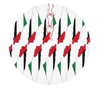 Palestine Flag Map Print Christmas Tree Skirt, Winter Xmas Tree Mat Decorations For Home Party Holiday Decorations