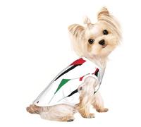 Palestine Flag Map Print Lightweight Dog Vest, Cat Sleeveless Shirt, Breathable Mesh Design for Summer Walking and Play