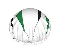 Palestine Flag Map Print Shower Essentials Bonnet For Women, Large Washable Elastic Band Bath Hair Wrap Shower Cap