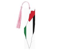 Palestine Flag Map Print Wooden Bookmark Women Men Tassel Book Marks Bookmarks for Book Lovers Reading Accessories