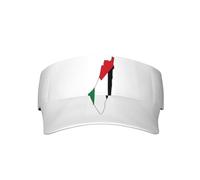 Palestine Flag Map Sun Visors Hat for UV Protection Adjustable Empty for Summer Outdoor Sports Running Cap Black, Black, One size