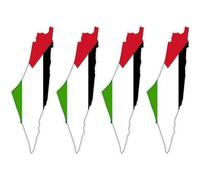 Palestine Flag National Emblem Car Sticker 4pcs State of Palestine Bumper Stickers Decal Waterproof Pvc Vinyl Motorcycle Laptop Helmet
