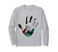 PALESTINE FLAG ON A HANDPRINT - FREE PALESTINE Long Sleeve T-Shirt