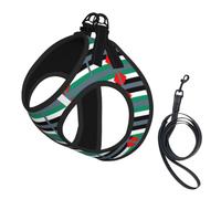 Palestine Flag Pet Leash Vest For Small Dogs Cats Reflective Adjustable Soft Outdoor Walking Hiking Training