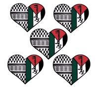Palestine Flag Pins, Heart Shape Palestine Enamel Lapel Brooch Pin, Palestinian Jewelry Gift Souvenir National Badge