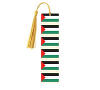Palestine Flag Print 5pcs Wooden Bookmark for Men Women, Bookmarks with Tassel, Bookmarks Gifts for Book Lovers