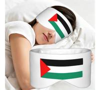 Palestine Flag Print Adults Eye Mask for Sleeping Soft Breathable Blindfold Daily Home Travel Work