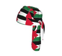 Palestine flag Print Bike Cap Breathable Headwrap Moisture Wicking Tie Back Helmet Liner Outdoor Event Gift 22-24 In