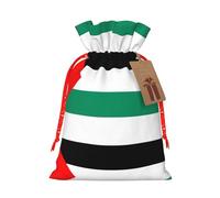 Palestine Flag Print Christmas Burlap Gift Bag With Drawstring, Present Small Favor Pouch For Birthday Parties-S Size