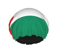 Palestine Flag Print Reusable Double Layer Shower Hat Elastic Band Design, Fits Most Head Sizes