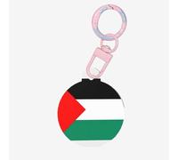 Palestine Flag Print Round Acrylic Pet Tag, Dog Neck Pendant Tags for Pets Circular Dog Cat Collar Name Tags