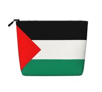 Palestine flag Print Single-Layer Cosmetic Pouch Fake Hemp Makeup Bag Coin Purse for Everyday Use Travel