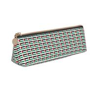 Palestine Flag Print Stylish Triangular Pencil Case Pouch for Large-Capacity Stationery Organizer