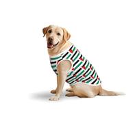 Palestine Flag Printed Dog Shirt Vest, Stretchy Pet T-Shirts Soft Cotton Sleeveless Vests Breathable Clothes For Large Dogs (3xl-5xl)