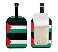 Palestine Flag Printed Leather Luggage Tag, Durable Baggage Identifier, Soft PU ID Label, for Business Travel